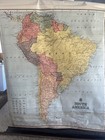 Large  5    X 6     Antique Wall Map South America  W    A k  Johnston 1920   s