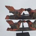Pair Of Antique Kissing Birds Burmese   Burma Wooden Hand Carved Yarn Winders 6 