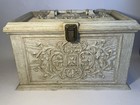 Vintage White Fully Stocked Sewing Box   Chest With Acrylic Organizer Trays