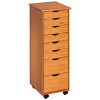 Solid Wood 6 Plus 2 Drawer Roll Cart