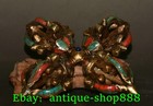 6  old Tibet Bronze Turquoise Buddhism Fengshui Vajrapani Chana Dorje Faqi Fa Qi
