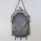 Vintage Antique Mesh Purse G  Silver Art Nouveau  - Seller Pays Us Tariffs