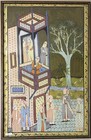 A Pair Of  Beautiful  Detailed Persian Islamic Painting Of Royal Court Scene