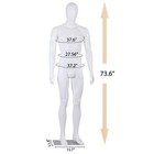 73  Male Mannequin Full Body Dress Form Realistic Display Head With Base White