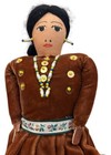 Native American Indian Cloth Doll Handmade Beautiful Velvet Dress Beaded Jewelry