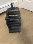Vintage Decorative Wood   Wire Birdcage     Blue Domed Victorian Style