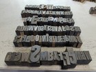 Antique Wooden Linotype Printing Press Letters