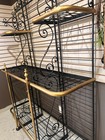 Vintage French Bakers Rack 3 Tier Scrolling Wrought Iron And Brass Etagere