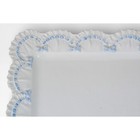 Vintage Horchow Italian Porcelain Scalloped Platter With Blue Bow Detail