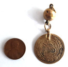 19c  Antique Ottoman Islamic Silver Gold Filled Coin Pendant