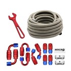 8an 20ft Fuel Line Hose Kit With Fitting Braided 1 2  Cpe Stainless Steel An8
