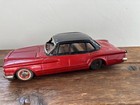 Vintage 60s Plymouth Valiant Tin Litho Friction Toy Car Bandai  Japan Pop Hood