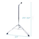 New  Glarry Straight Drum Cymbal Stand - Double Braced Chrome Adjustable Height