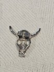 Bull Head Longhorn Western Silver Rodeo Cowboy Bolo Tie   Vintage 1983