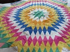 Queen Size Lone Star Amish Style Unfinished Quilt Top 108  X 90 
