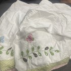 Pottery Barn Kids Crib Skirt Embroidered Butterflies Vines Green Checks Hayley