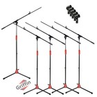 Griffin Microphone Stand With Boom Arm 5 Pack - Tripod Telescoping Studio Mic