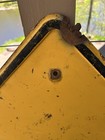 Yellow School Street Highway Embossed Steel Road Highway Sign 1940s Era