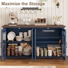 63  Sideboard Buffet Cabinet Tempered Glass Doors Storage-dining Room kitchen