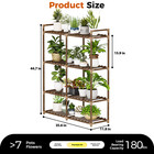 Bamworld Plant Stand With Grow Lights For Indoor Plants Wood Plant Shelf 4 Tier