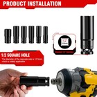 High Torque 1 2  Cordless Impact Wrench 3in1 W  6 Sockets For Dewalt 20v Battery