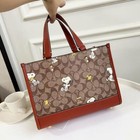 Coach X Peanuts Shoulder Tote Bag Dempsey Carryall Snoopy Woodstock Ce862 New