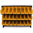 Small Parts Organizer With 24 Plastic Storage Bins - Powder-coated Steel Rack   