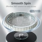 11    Rotating Makeup Perfume Organizer silver Glass Vanity Tray Fits Dresser B   