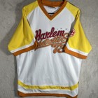 Vintage Fubu Harlem Globetrotters Jersey Adult Large White Yellow Orange Men   s 