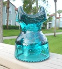 Great Blue Aqua Cd 254 Hemingray No 3 Cable Glass Insulator  c 