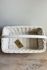 Rare Pottery Barn Kids Sabrina Diaper Caddy White Wicker Basket W  Green Gingham