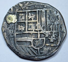 1500 s P-b Philip Ii Spanish Bolivia 1 Reales Genuine Antique Pirate Cob 1r Coin