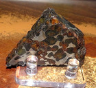 92 Gm Sericho Pallasite Meteorite 5 Side Triangle From Kenya Stand Olivine