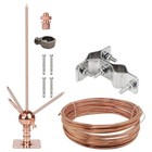 Copper Brass Lightning Rod Kit 60ft 6 Awg Down Conductor