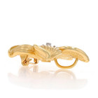 Yellow Gold Diamond Plumeria Convertible Brooch pendant - 14k Flower Pin