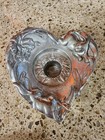Arthur Court Heart Shaped Candle Holder W  Bunny Rabbit Design - Aluminum Ware