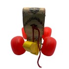 Vintage Fisher Price  little Snoopy  1968 Wood Pull Toy Dog Cute Retro Complete 