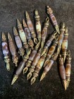 20pcs Excellent Tibetan Brass Inlay Old Agate Prayer Dzi Bead Pendants      