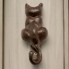 Cast Iron Cat Antique Vintage Rustic Shabby Chic Brown Front Door Knocker Gift