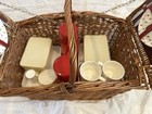 Vtg Brexton Collection English Style Picnic Basket Service For 4 Made In England