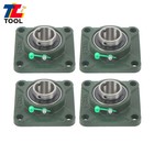 4pcs Ucf206-20 Pillow Block Bearing Solid Base 4-bolt 1-1 4  Bore Self-aligning