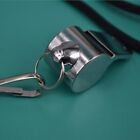 Metal Referee Coach Sports Whistle Extra Loud Whistle With Black Lanyard For Sch