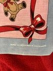 1980s Vintage Raw Edge Bandana Teddy Bear With Hearts Ribbon Usa 50 50  New Nwt