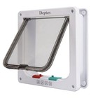 Depets Medium Magnetic 4-way Cat Locking Flap Door White New In Open Box