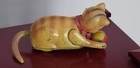 Vintage Cat Playing Ball Wind Up Tin Metal Toy W Made Occupied Japan Works