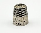 Antique 1800s Stern Bros Brothers Sterling Butterfly   Flowers Thimble   532