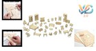 Wooden Dollhouse Furniture Set 34 Pieces Miniature 1 12 Scale Diy Kit