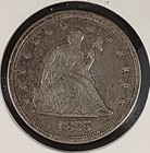 1875-s Seated Liberty Twenty Cent Piece 20c Very Fine 90  Silver Km-109 Cir 