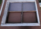 Antique Original Reclaimed Wood Window Sash 4-pane Glass Rectangle White brown