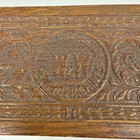 Vintage Wheeler   Wilson Wooden Sewing Box Dovetailed Carved Oak Prize Inside